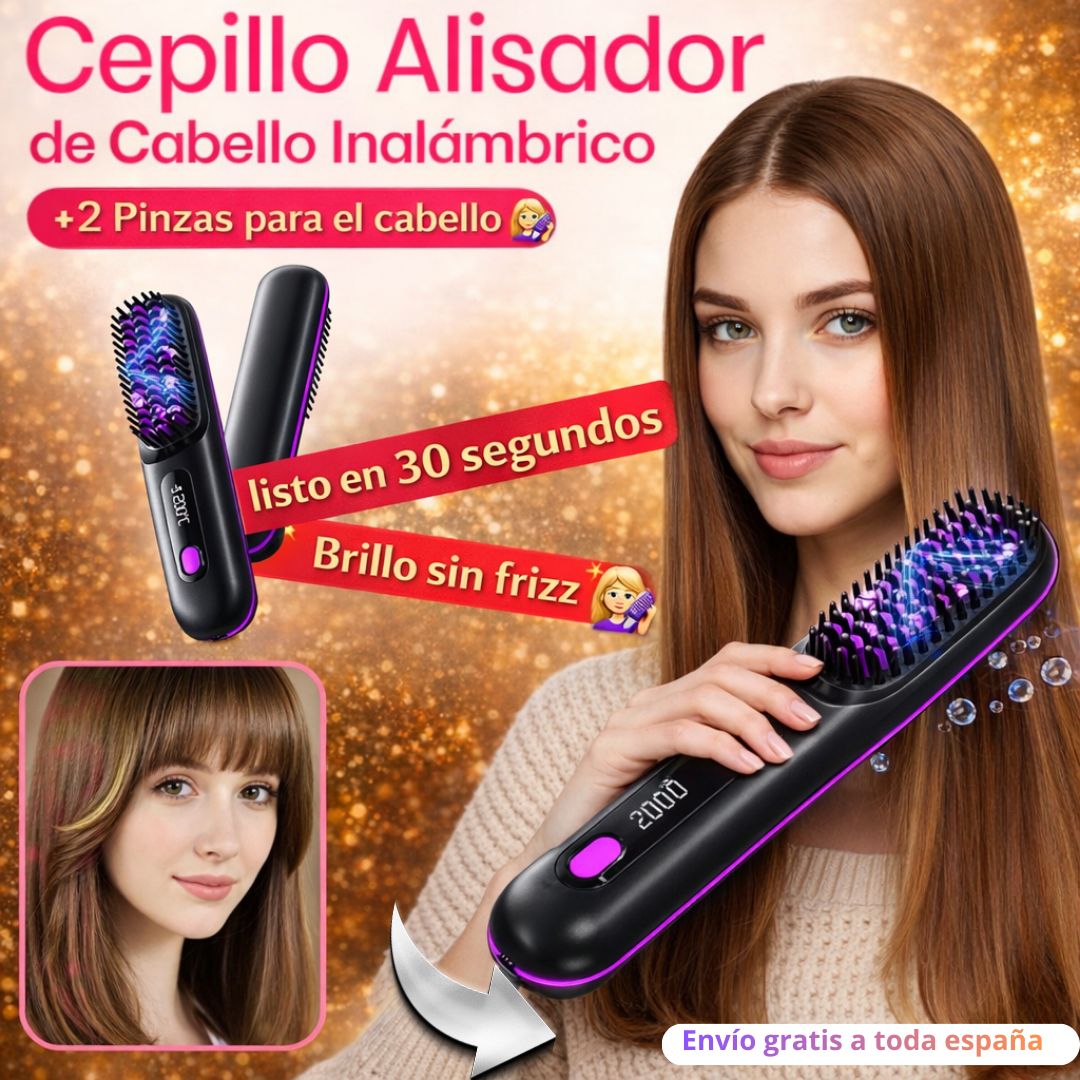 ✨ Kit Cepillo Alisador Inalámbrico FreedomStyle + x2 Pinzas para el cabello + x1 Peine 🎁