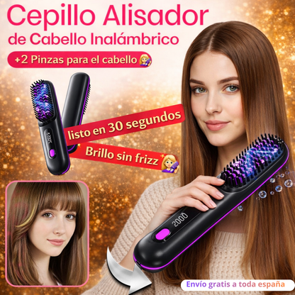 ✨ Kit Cepillo Alisador Inalámbrico FreedomStyle + x2 Pinzas para el cabello + x1 Peine 🎁
