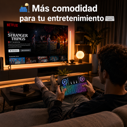 ⚡Mini Teclado Inalámbrico RGB con Touchpad – Controla tu Smart TV desde el sofá 📺🎮