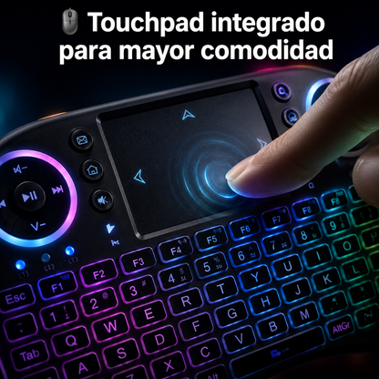 ⚡Mini Teclado Inalámbrico RGB con Touchpad – Controla tu Smart TV desde el sofá 📺🎮