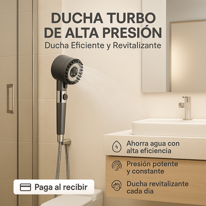 🚿Cabezal de Ducha Turbo de Alta Presión – Eficiente y Revitalizante 💦
