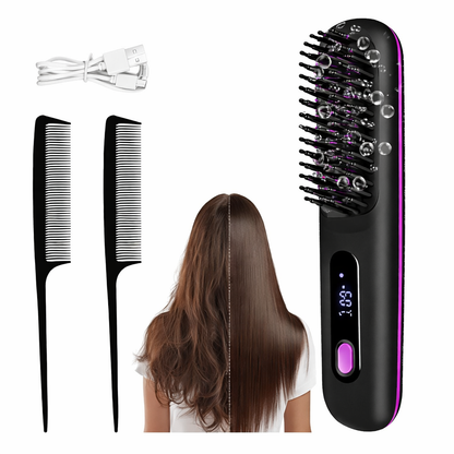 ✨ Kit Cepillo Alisador Inalámbrico FreedomStyle + x2 Pinzas para el cabello + x1 Peine 🎁