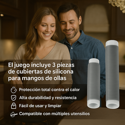 🍳 Pack 3 Fundas de Silicona Anticalor – Protege tus manos y cocina con seguridad 🔥