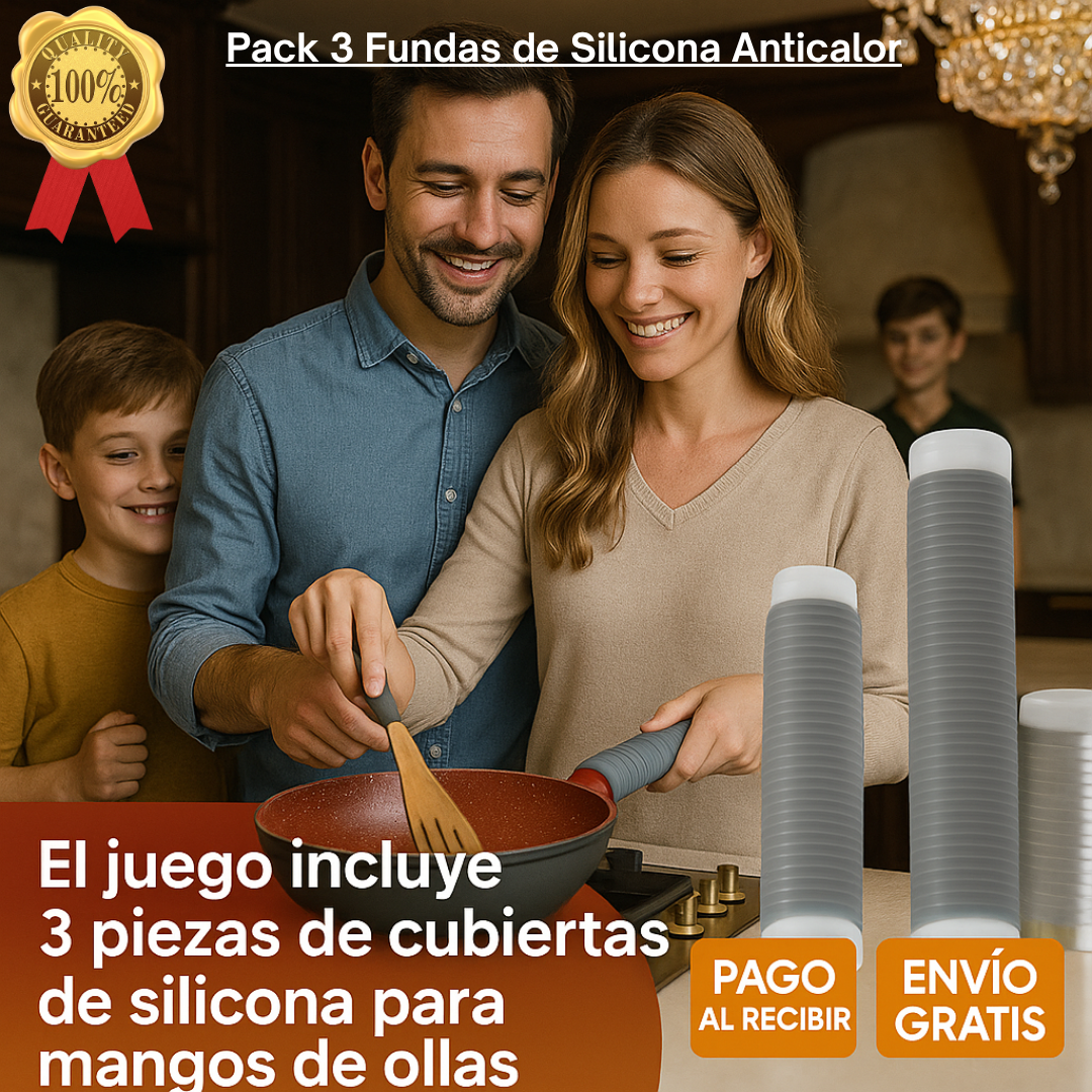 🍳 Pack 3 Fundas de Silicona Anticalor – Protege tus manos y cocina con seguridad 🔥